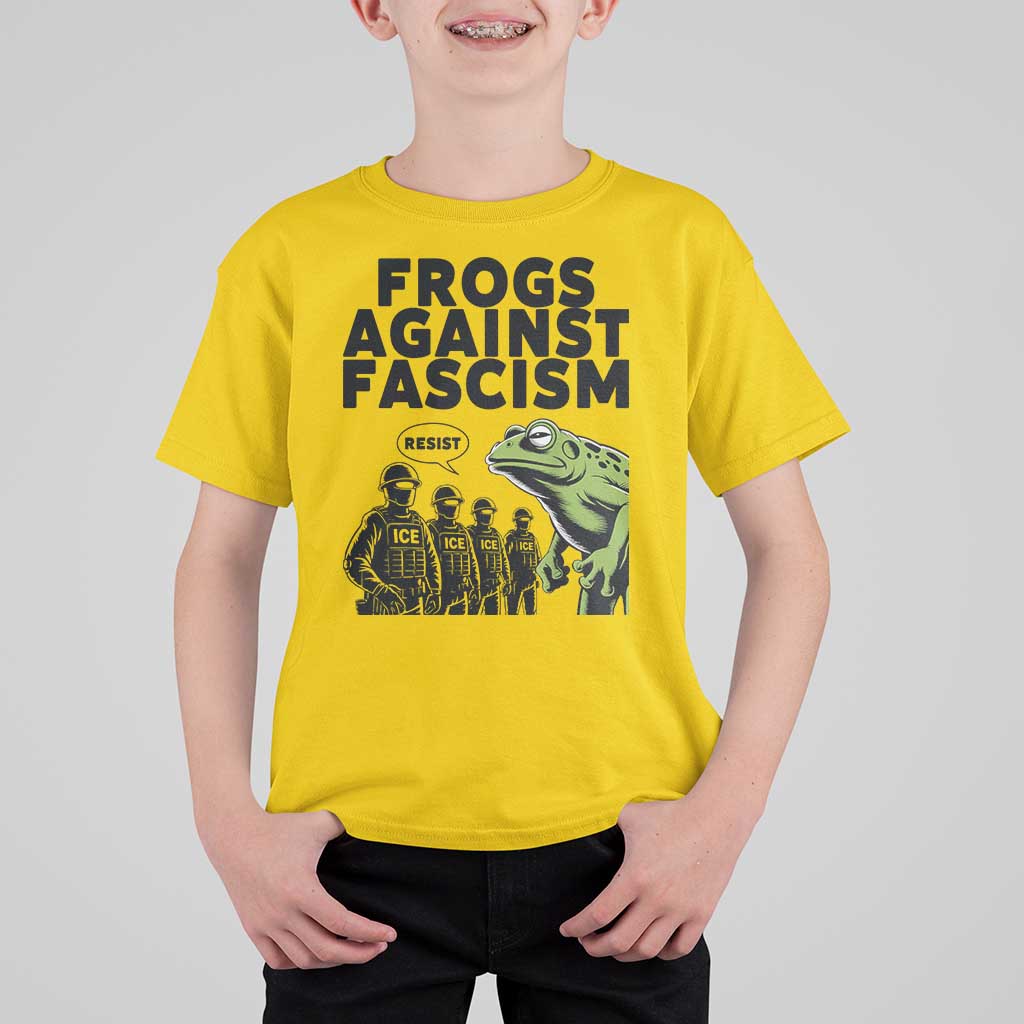 Frogs Against Fascism T Shirt For Kid Resist 2025 Free Portland Protest - Wonder Print Shop