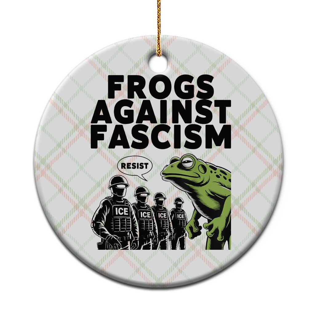 Frogs Against Fascism Ceramic Ornament Resist 2025 Free Portland Protest - Wonder Print Shop