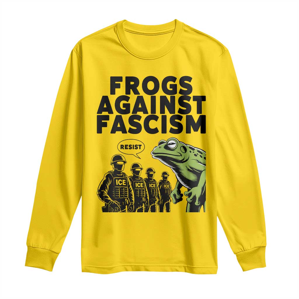 Frogs Against Fascism Long Sleeve Shirt Resist 2025 Free Portland Protest - Wonder Print Shop