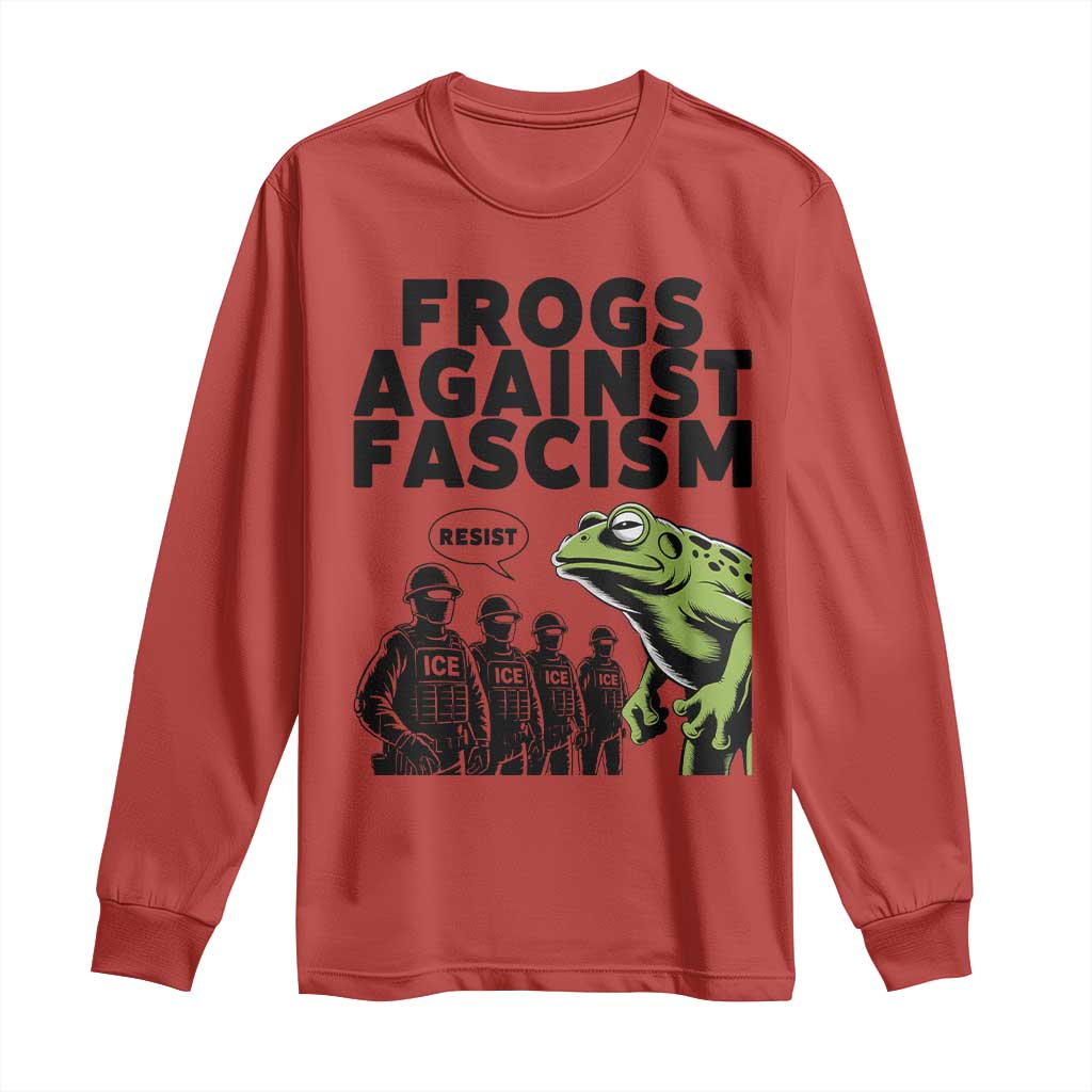 Frogs Against Fascism Long Sleeve Shirt Resist 2025 Free Portland Protest - Wonder Print Shop