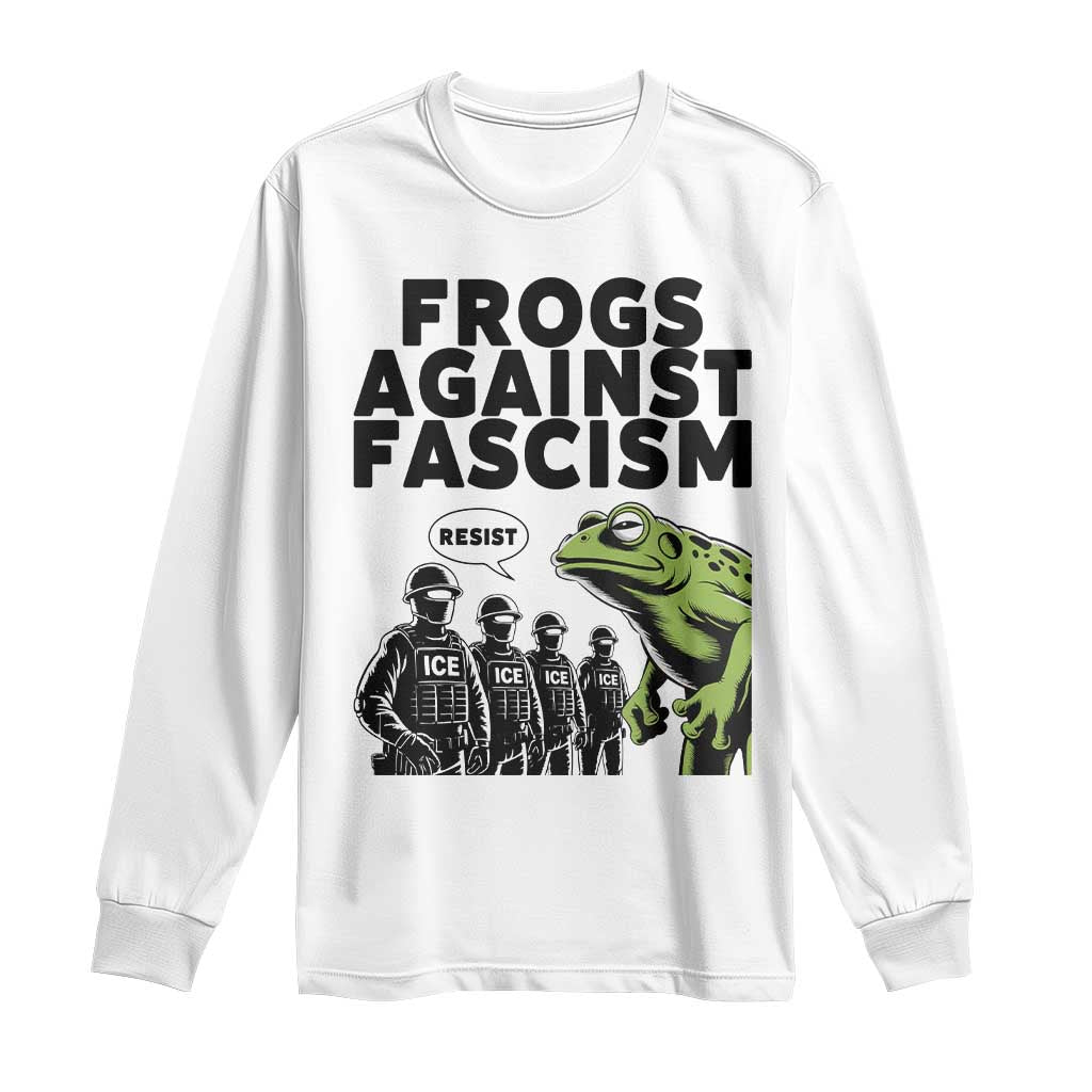 Frogs Against Fascism Long Sleeve Shirt Resist 2025 Free Portland Protest - Wonder Print Shop