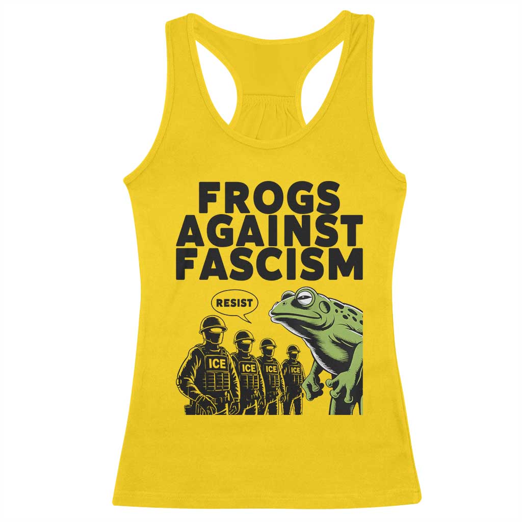 Frogs Against Fascism Racerback Tank Top Resist 2025 Free Portland Protest - Wonder Print Shop