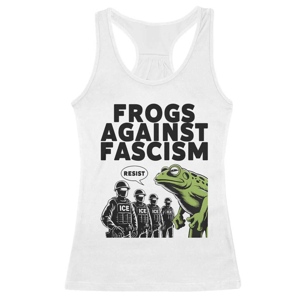 Frogs Against Fascism Racerback Tank Top Resist 2025 Free Portland Protest - Wonder Print Shop