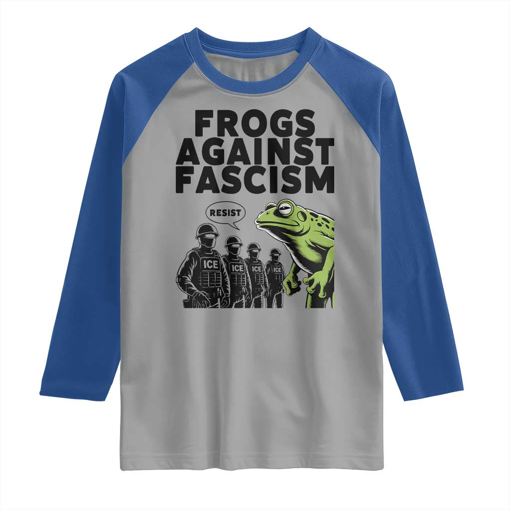 Frogs Against Fascism Raglan Shirt Resist 2025 Free Portland Protest - Wonder Print Shop
