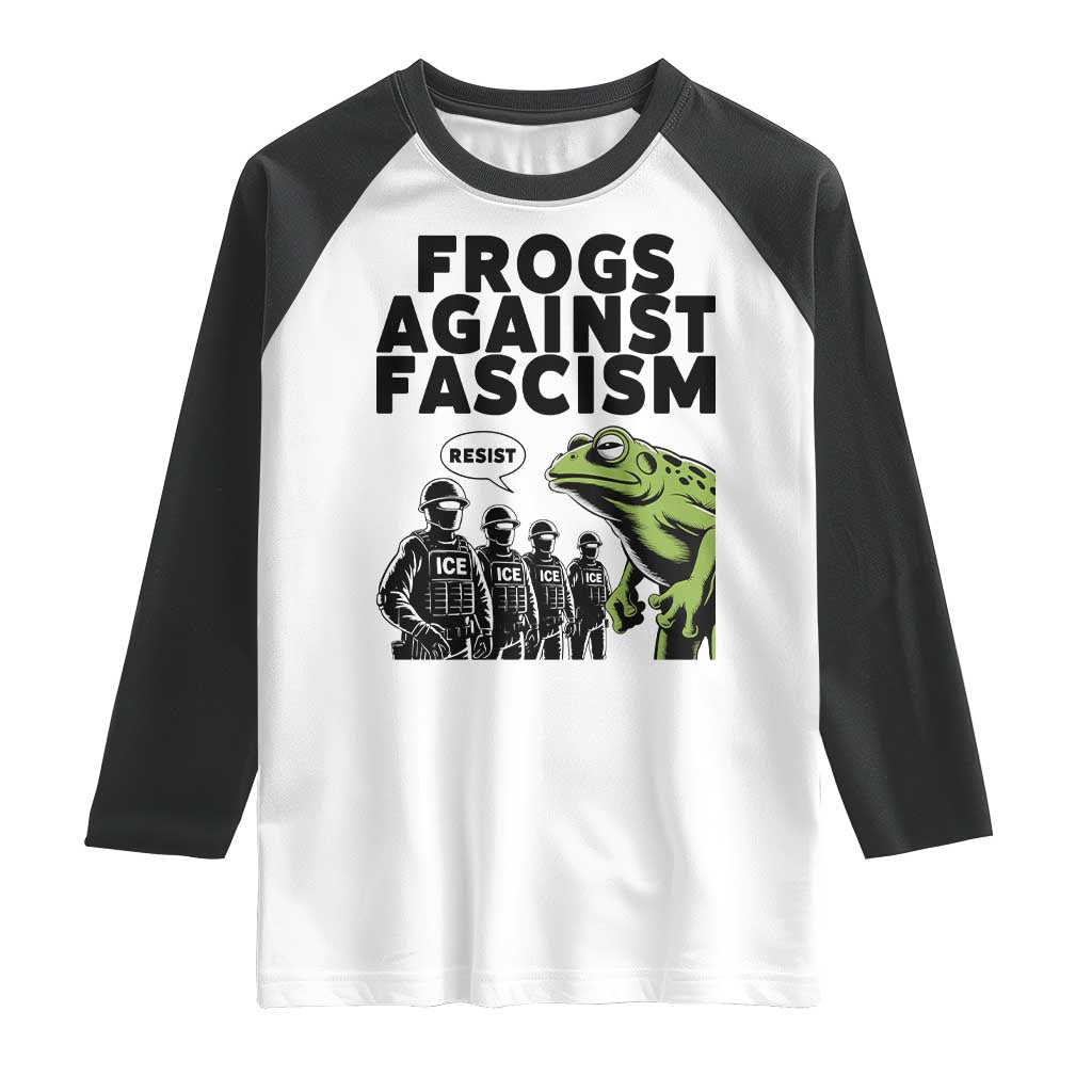 Frogs Against Fascism Raglan Shirt Resist 2025 Free Portland Protest - Wonder Print Shop