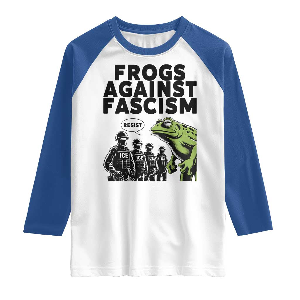 Frogs Against Fascism Raglan Shirt Resist 2025 Free Portland Protest - Wonder Print Shop