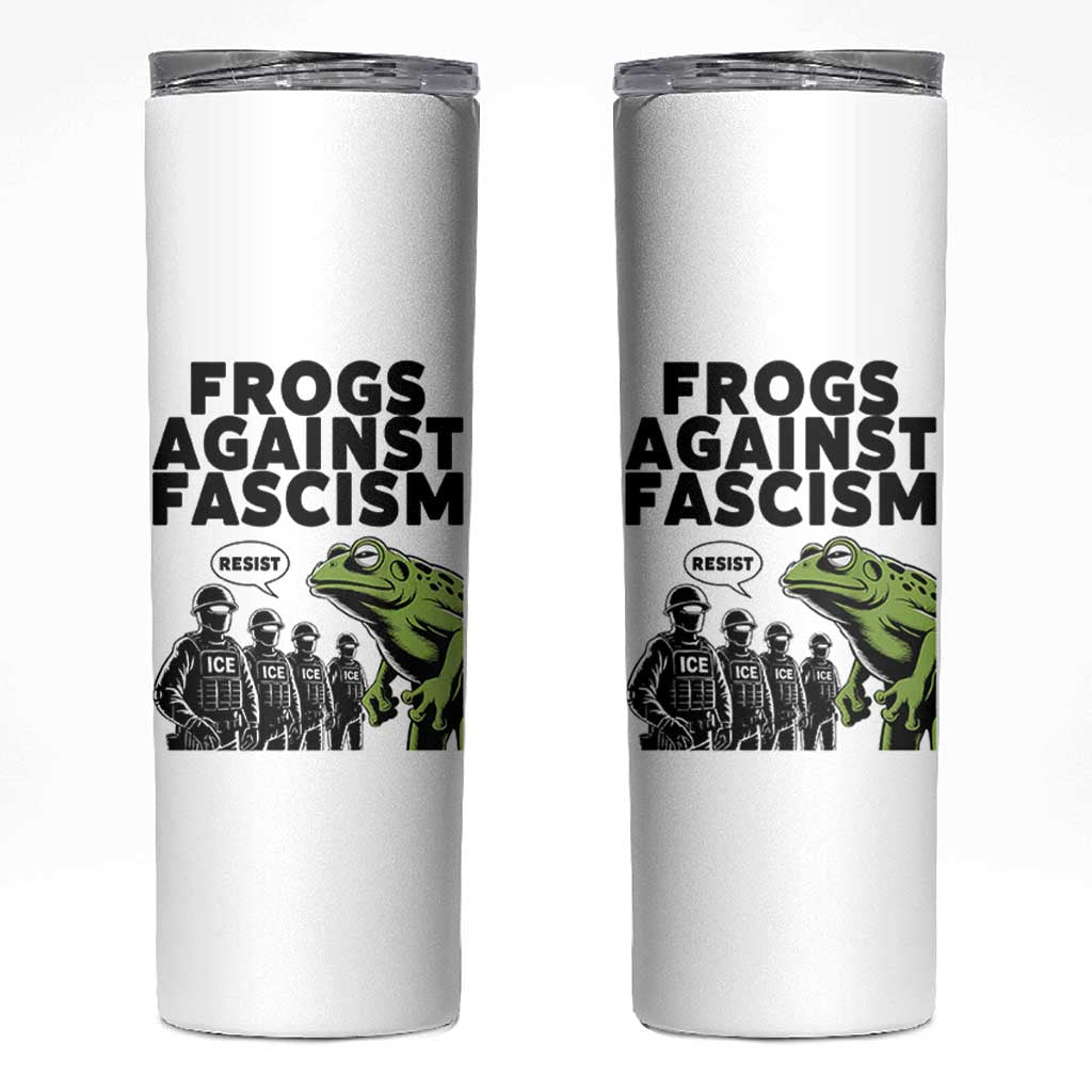 Frogs Against Fascism Skinny Tumbler Resist 2025 Free Portland Protest - Wonder Print Shop