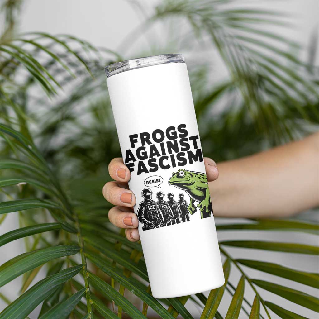Frogs Against Fascism Skinny Tumbler Resist 2025 Free Portland Protest - Wonder Print Shop