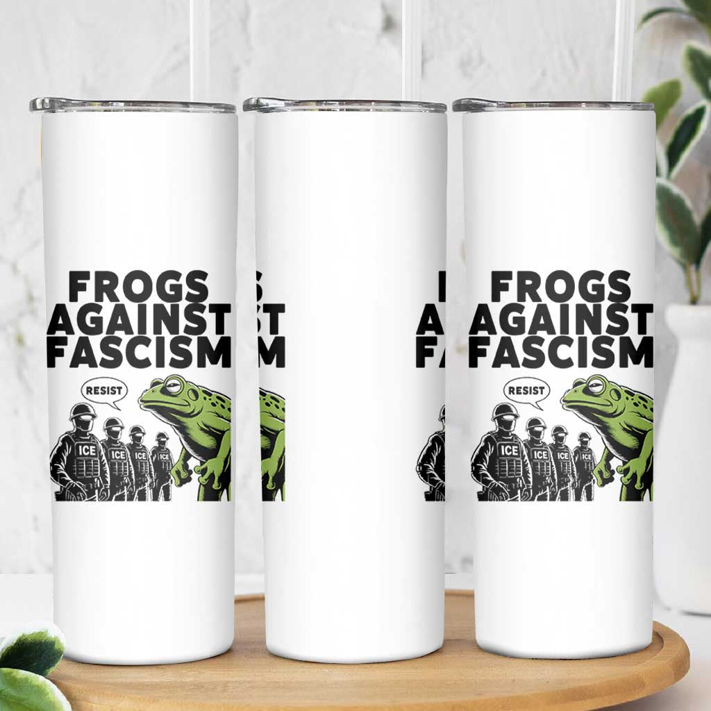 Frogs Against Fascism Skinny Tumbler Resist 2025 Free Portland Protest - Wonder Print Shop