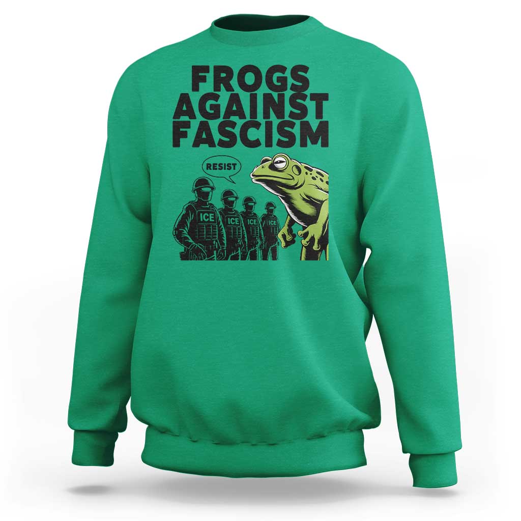 Frogs Against Fascism Sweatshirt Resist 2025 Free Portland Protest - Wonder Print Shop