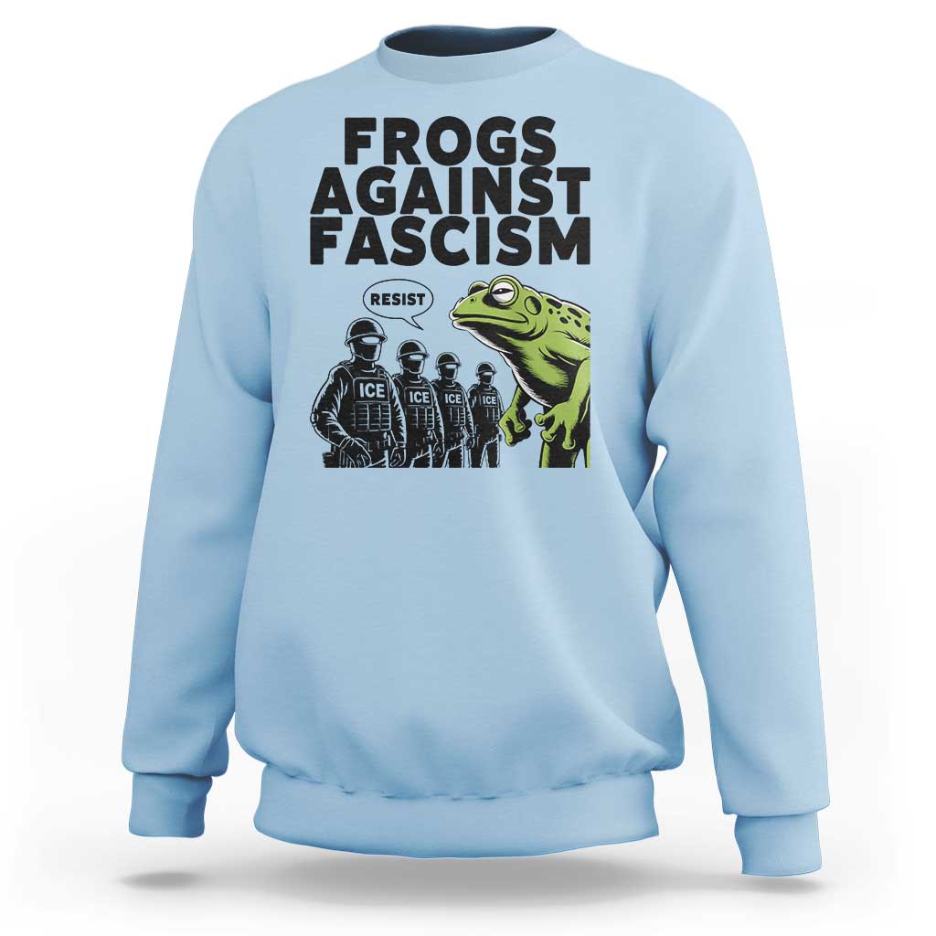Frogs Against Fascism Sweatshirt Resist 2025 Free Portland Protest - Wonder Print Shop