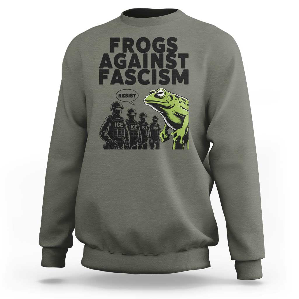 Frogs Against Fascism Sweatshirt Resist 2025 Free Portland Protest - Wonder Print Shop