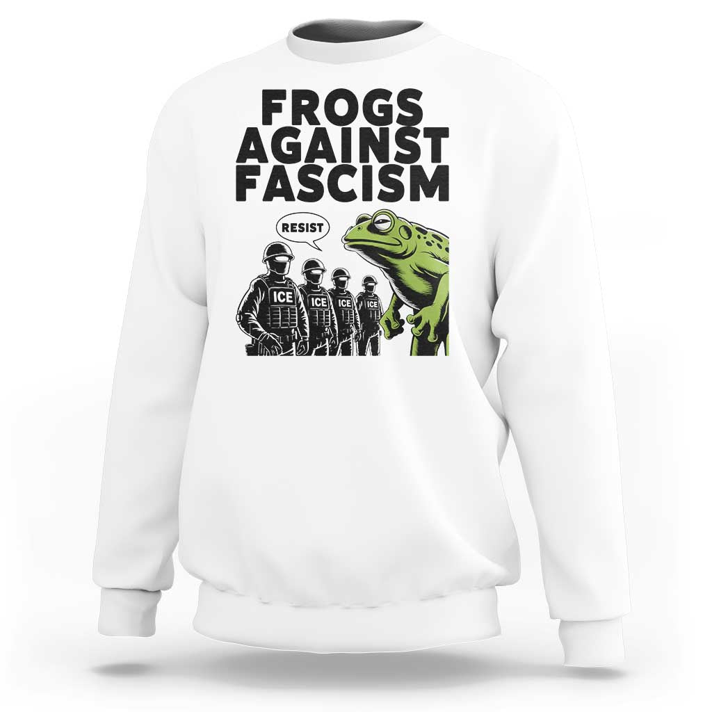 Frogs Against Fascism Sweatshirt Resist 2025 Free Portland Protest - Wonder Print Shop