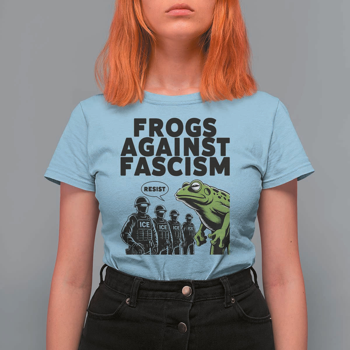 Frogs Against Fascism T Shirt For Women Resist 2025 Free Portland Protest - Wonder Print Shop