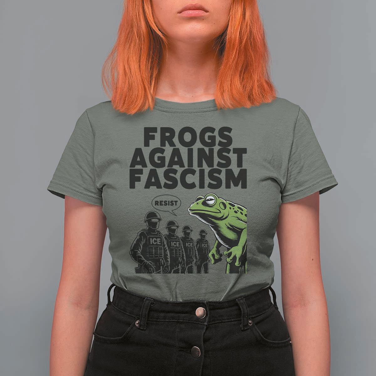 Frogs Against Fascism T Shirt For Women Resist 2025 Free Portland Protest - Wonder Print Shop