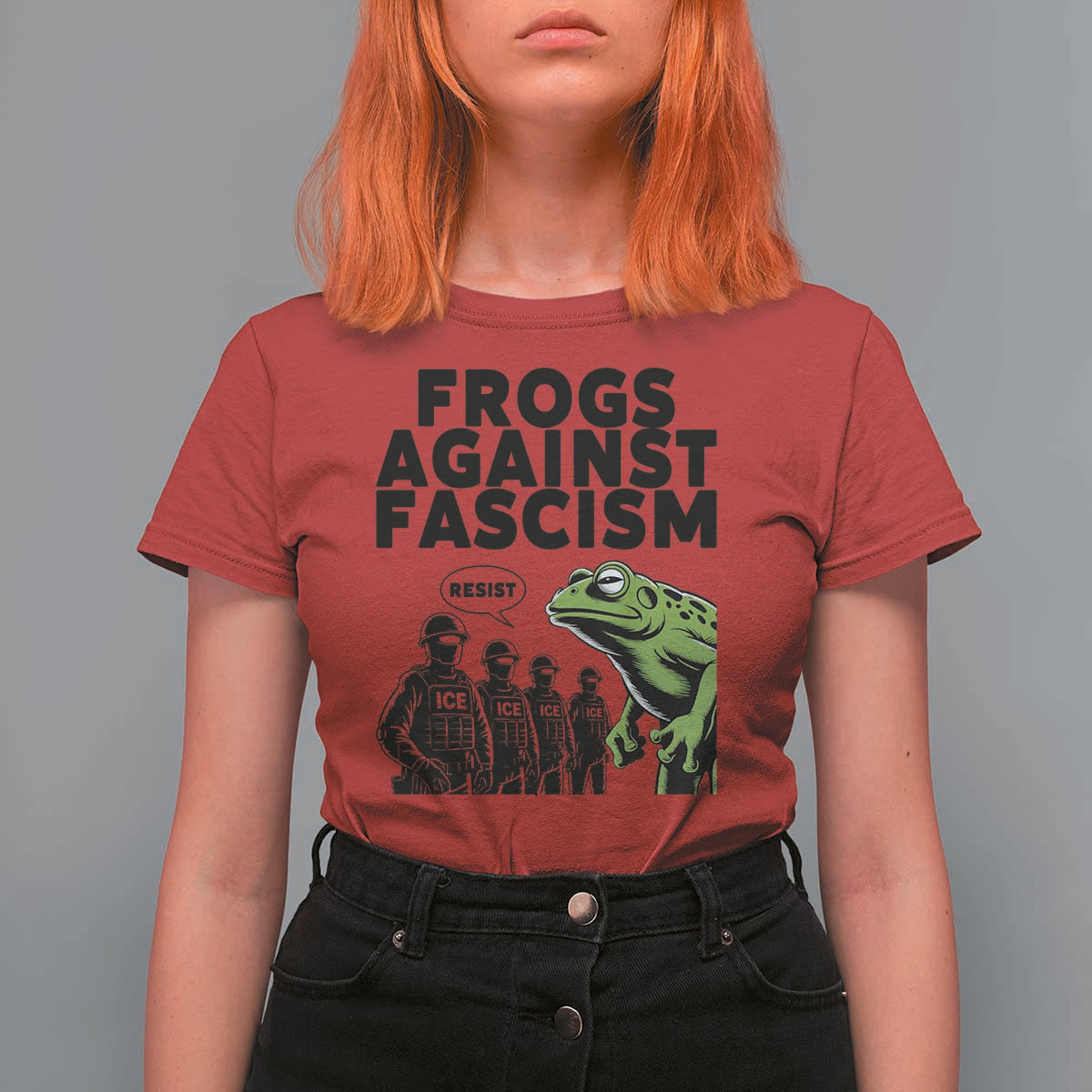Frogs Against Fascism T Shirt For Women Resist 2025 Free Portland Protest - Wonder Print Shop