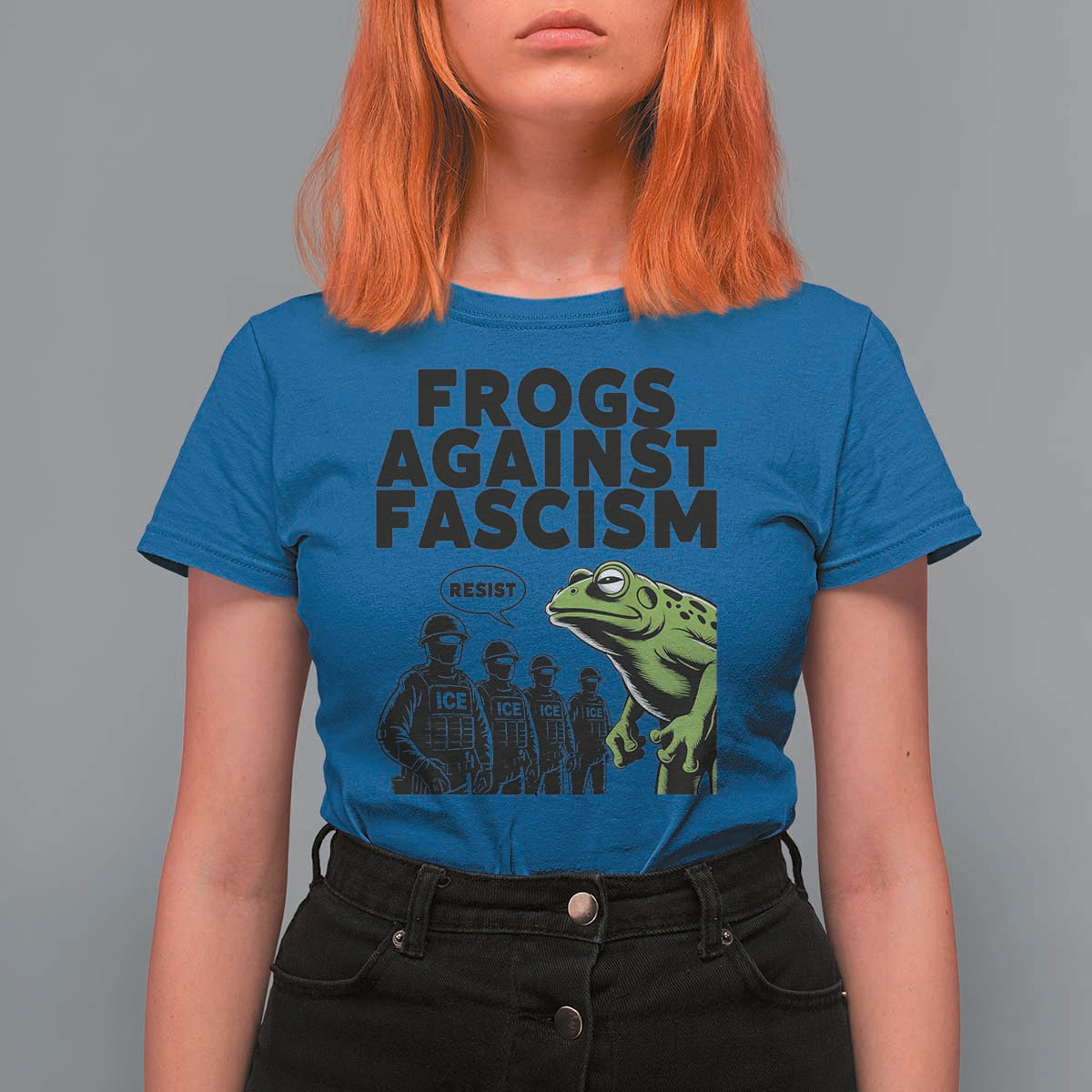 Frogs Against Fascism T Shirt For Women Resist 2025 Free Portland Protest - Wonder Print Shop