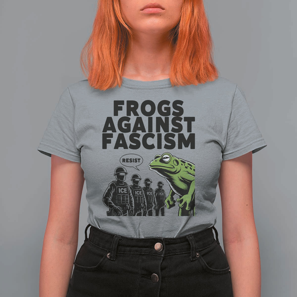 Frogs Against Fascism T Shirt For Women Resist 2025 Free Portland Protest - Wonder Print Shop