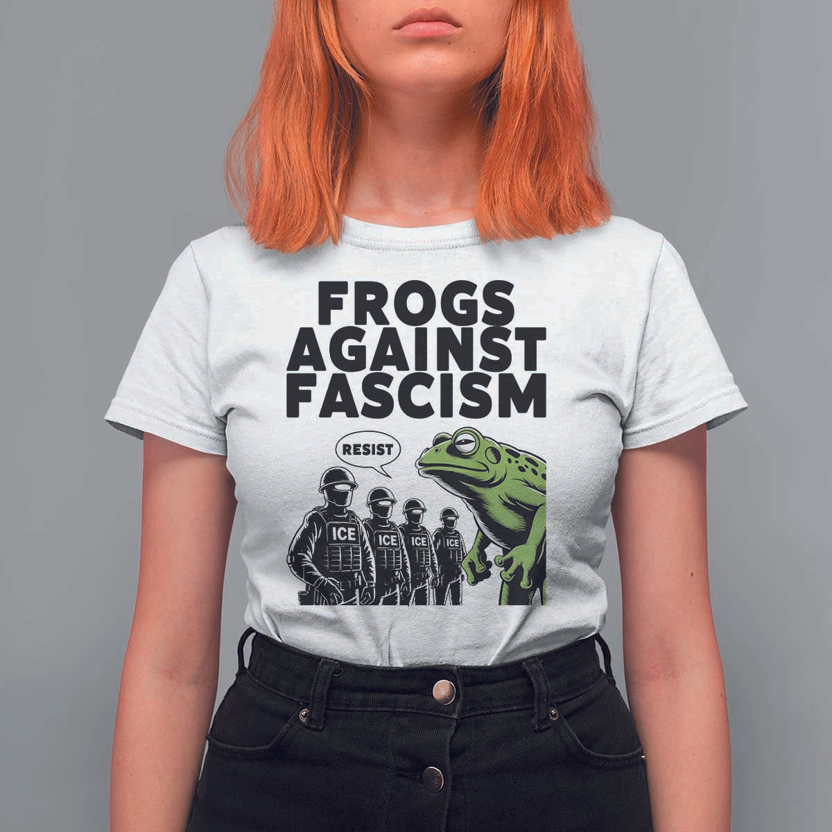 Frogs Against Fascism T Shirt For Women Resist 2025 Free Portland Protest - Wonder Print Shop