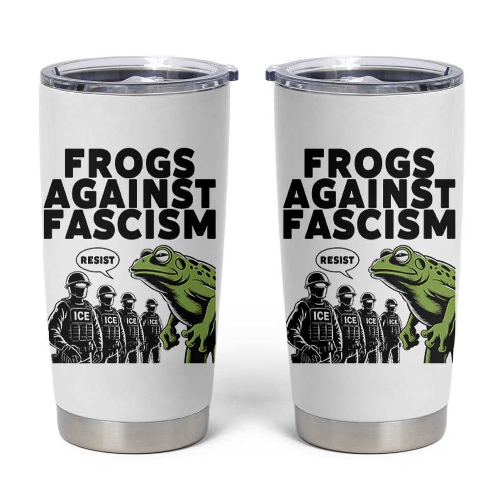 Frogs Against Fascism Tumbler Cup Resist 2025 Free Portland Protest - Wonder Print Shop