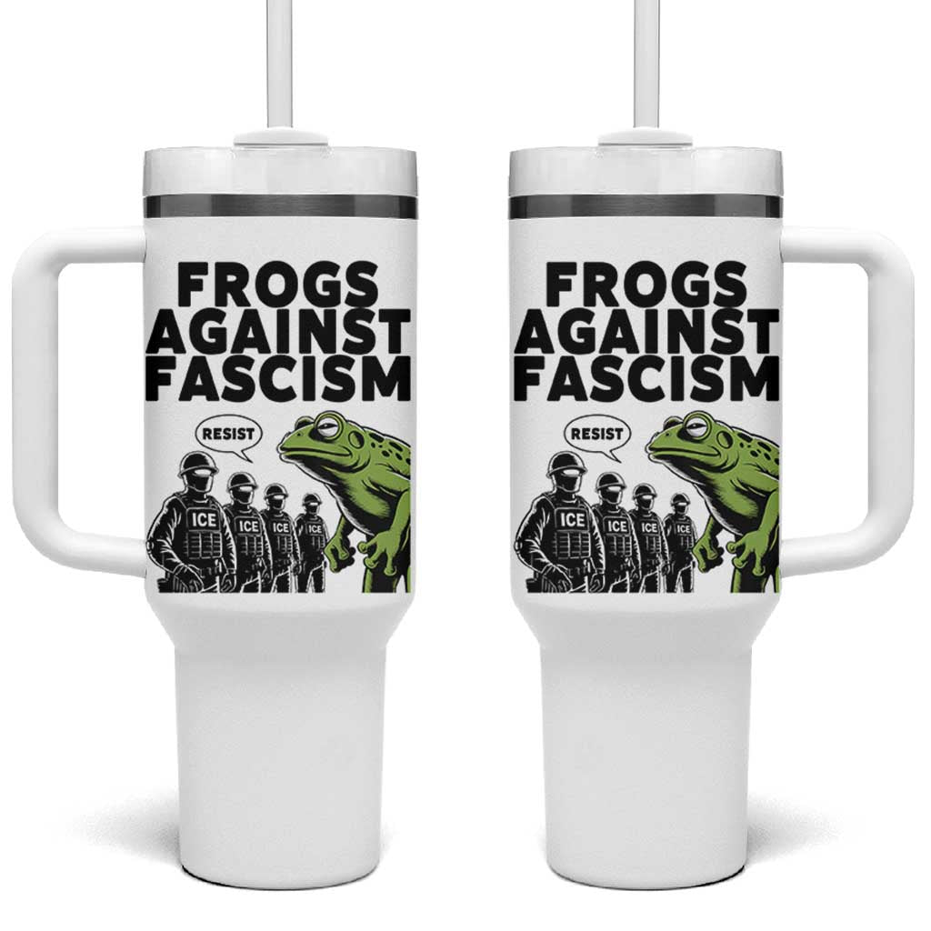 Frogs Against Fascism Tumbler With Handle Resist 2025 Free Portland Protest - Wonder Print Shop
