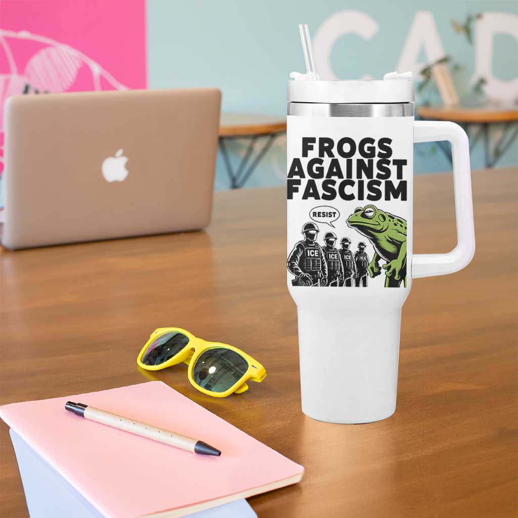 Frogs Against Fascism Tumbler With Handle Resist 2025 Free Portland Protest - Wonder Print Shop