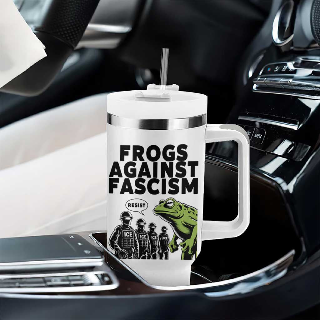 Frogs Against Fascism Tumbler With Handle Resist 2025 Free Portland Protest - Wonder Print Shop