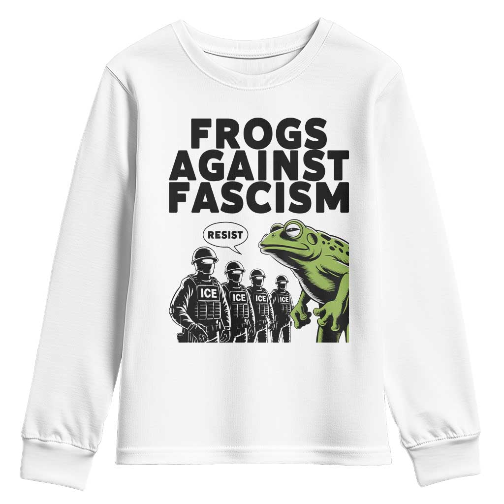 Frogs Against Fascism Youth Sweatshirt Resist 2025 Free Portland Protest - Wonder Print Shop