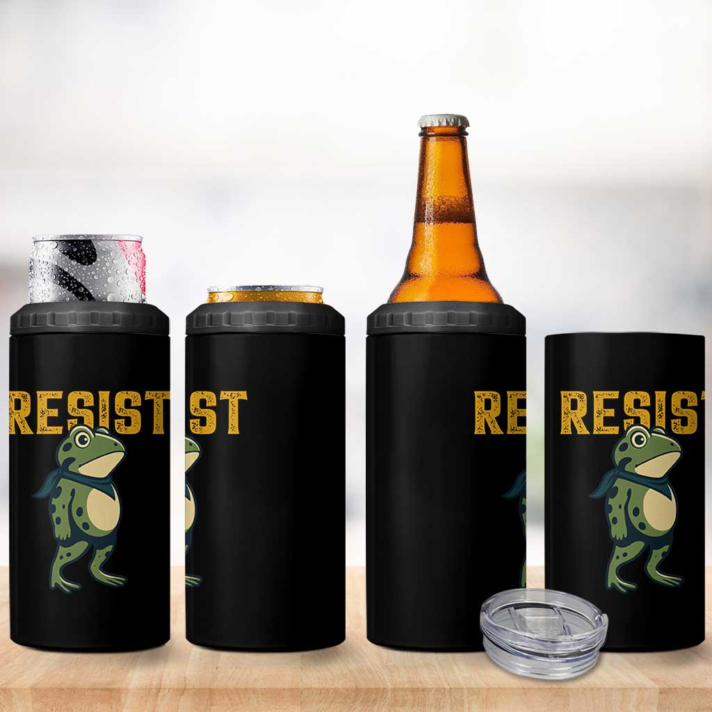 Resist Frog Protest 4 in 1 Can Cooler Tumbler Free Portland Political Satire - Wonder Print Shop