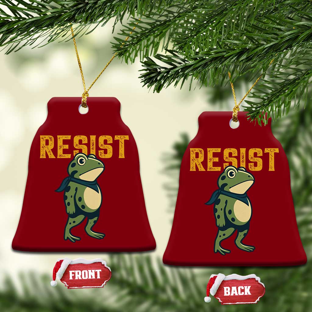 Resist Frog Protest Ceramic Ornament Free Portland Political Satire - Wonder Print Shop