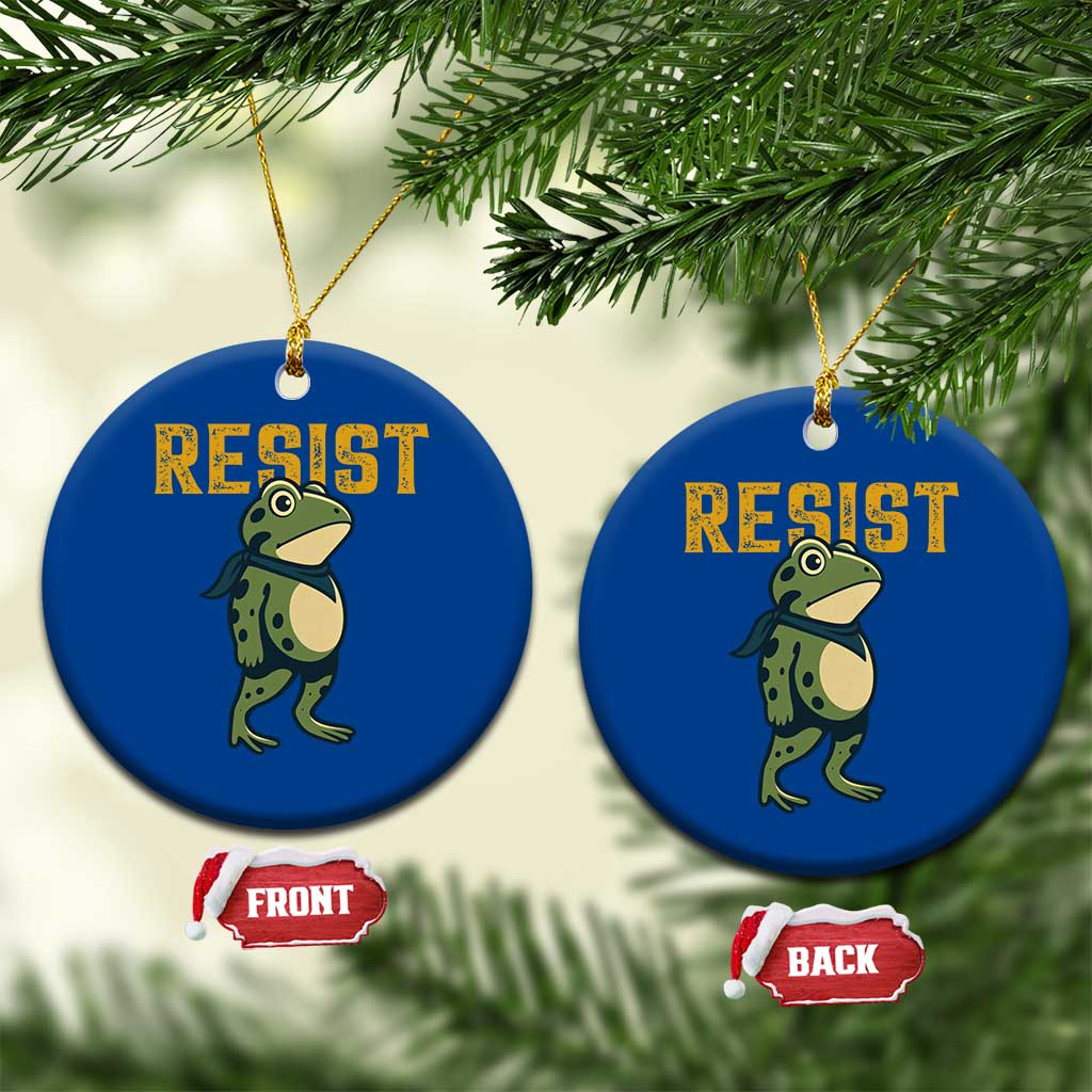 Resist Frog Protest Ceramic Ornament Free Portland Political Satire - Wonder Print Shop