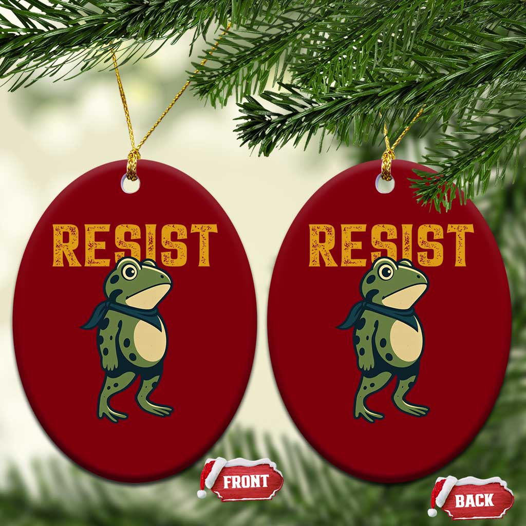 Resist Frog Protest Ceramic Ornament Free Portland Political Satire - Wonder Print Shop