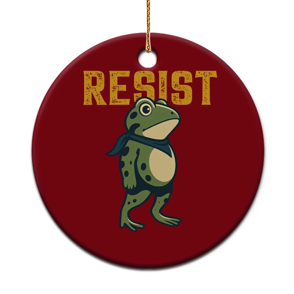 Resist Frog Protest Ceramic Ornament Free Portland Political Satire - Wonder Print Shop