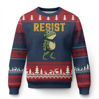 Resist Frog Protest Ugly Christmas Sweater Free Portland Political Satire - Wonder Print Shop