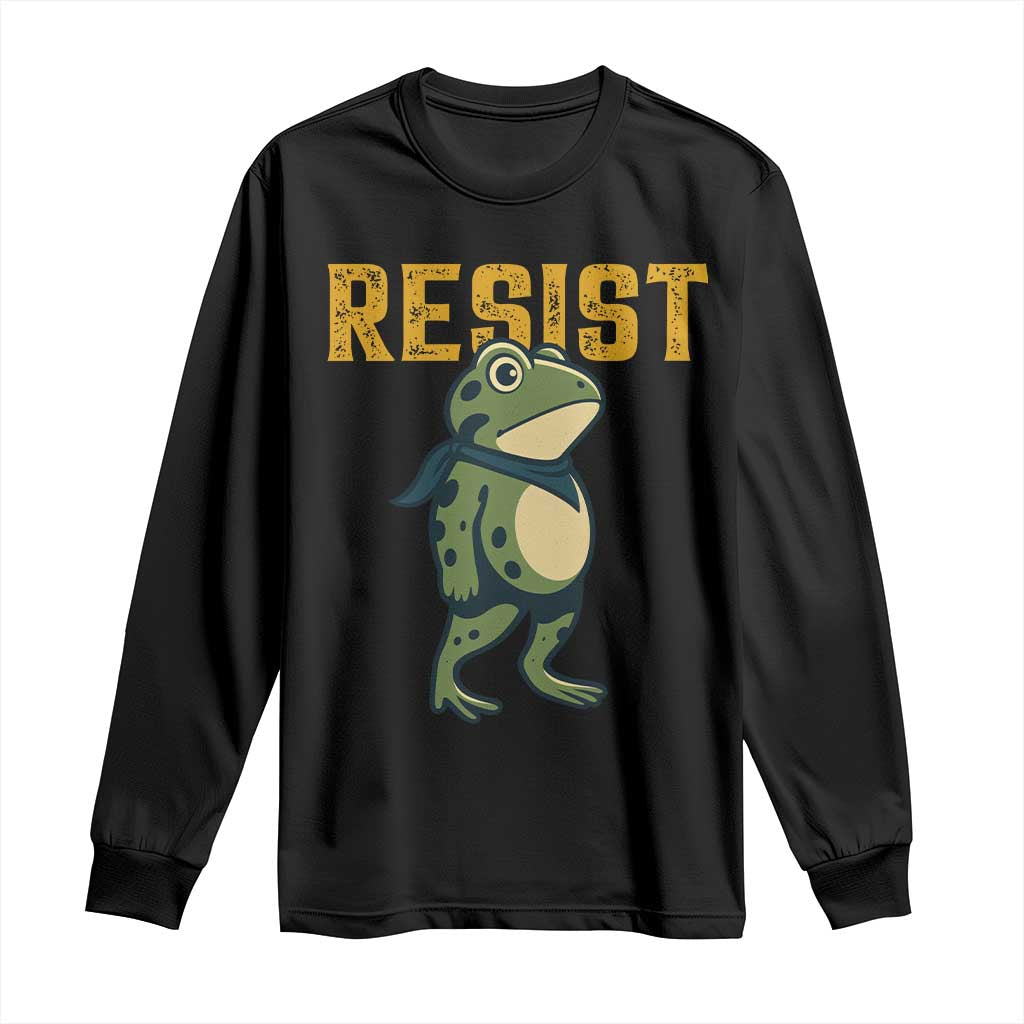 Resist Frog Protest Long Sleeve Shirt Free Portland Political Satire - Wonder Print Shop