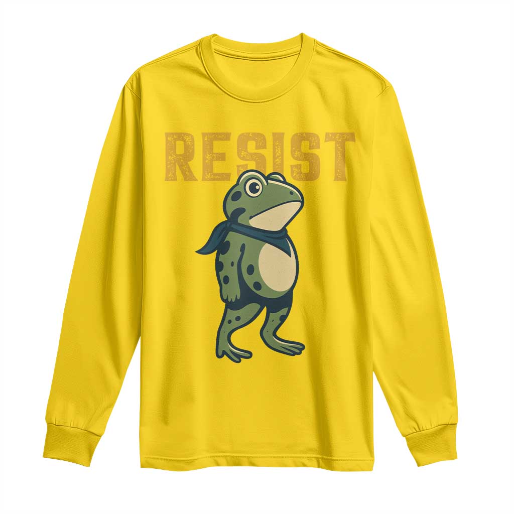 Resist Frog Protest Long Sleeve Shirt Free Portland Political Satire - Wonder Print Shop