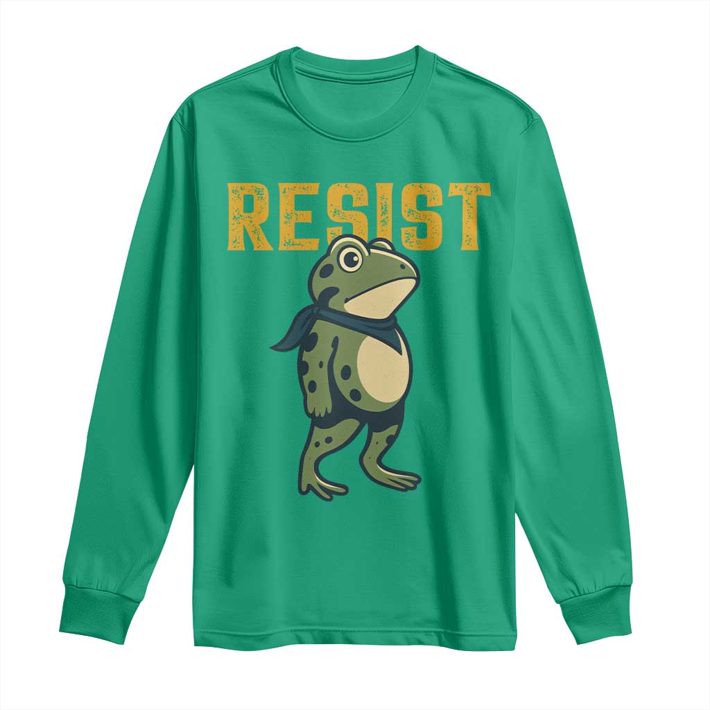 Resist Frog Protest Long Sleeve Shirt Free Portland Political Satire - Wonder Print Shop