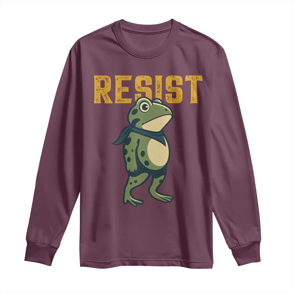 Resist Frog Protest Long Sleeve Shirt Free Portland Political Satire - Wonder Print Shop