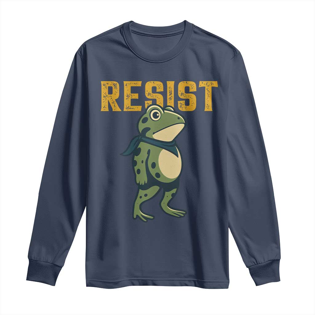 Resist Frog Protest Long Sleeve Shirt Free Portland Political Satire - Wonder Print Shop