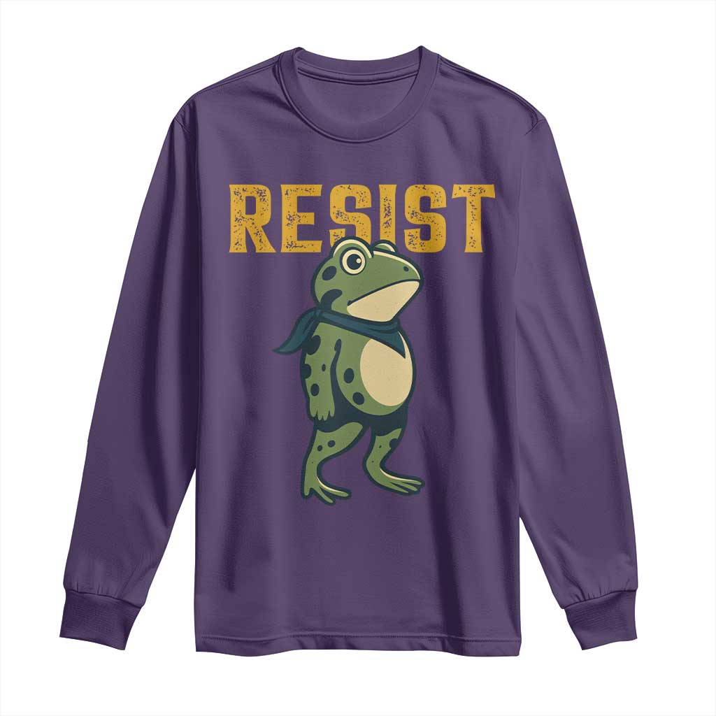 Resist Frog Protest Long Sleeve Shirt Free Portland Political Satire - Wonder Print Shop