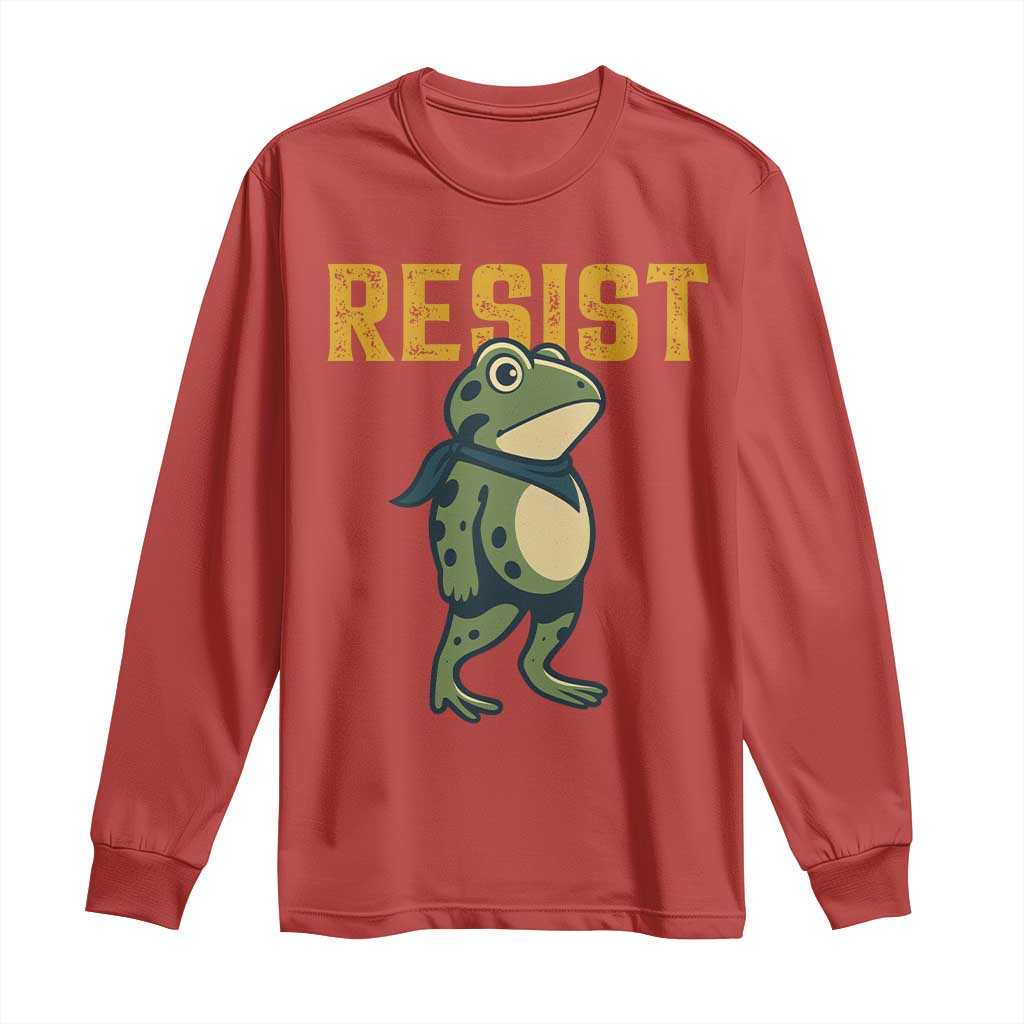 Resist Frog Protest Long Sleeve Shirt Free Portland Political Satire - Wonder Print Shop