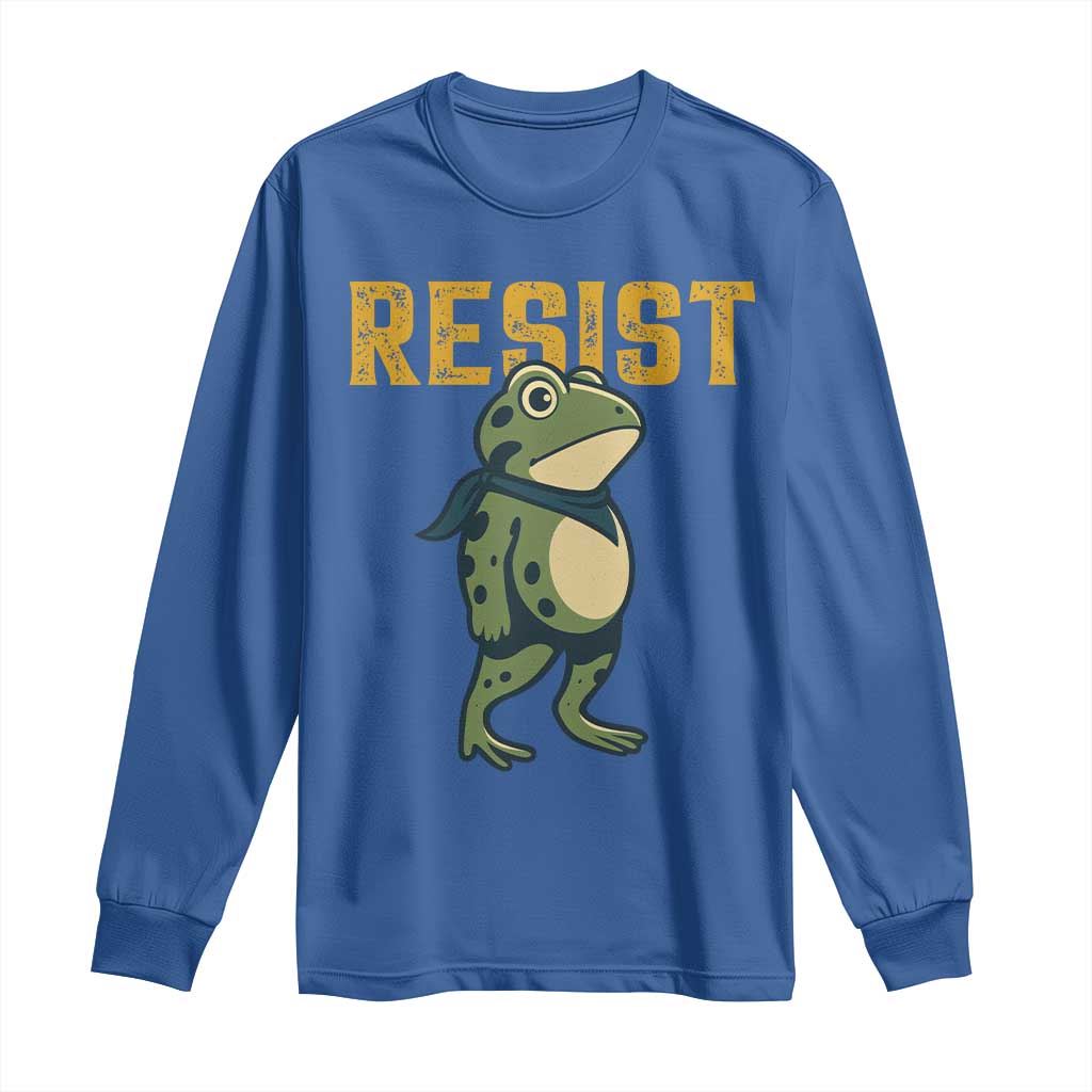 Resist Frog Protest Long Sleeve Shirt Free Portland Political Satire - Wonder Print Shop