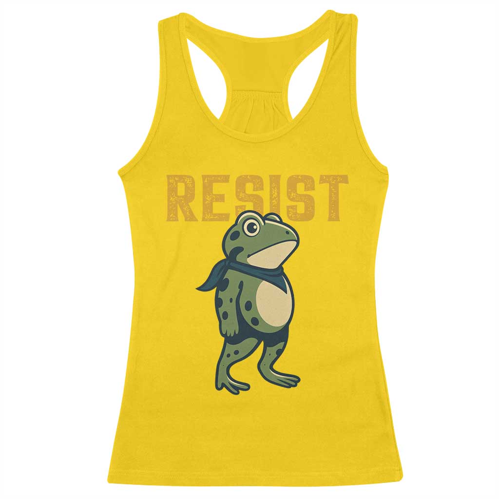 Resist Frog Protest Racerback Tank Top Free Portland Political Satire - Wonder Print Shop