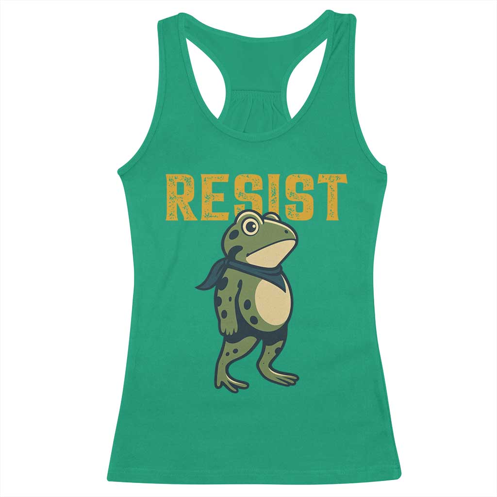 Resist Frog Protest Racerback Tank Top Free Portland Political Satire - Wonder Print Shop