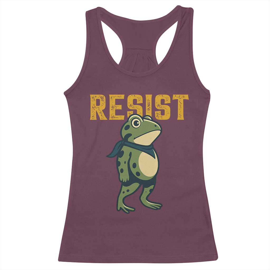 Resist Frog Protest Racerback Tank Top Free Portland Political Satire - Wonder Print Shop