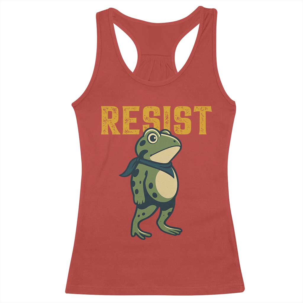 Resist Frog Protest Racerback Tank Top Free Portland Political Satire - Wonder Print Shop