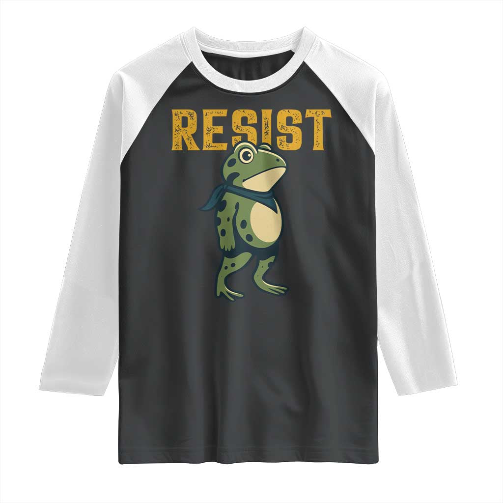 Resist Frog Protest Raglan Shirt Free Portland Political Satire - Wonder Print Shop