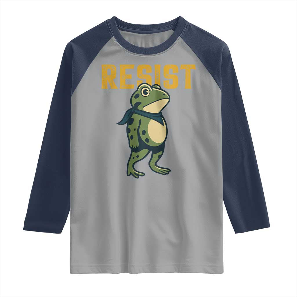 Resist Frog Protest Raglan Shirt Free Portland Political Satire - Wonder Print Shop