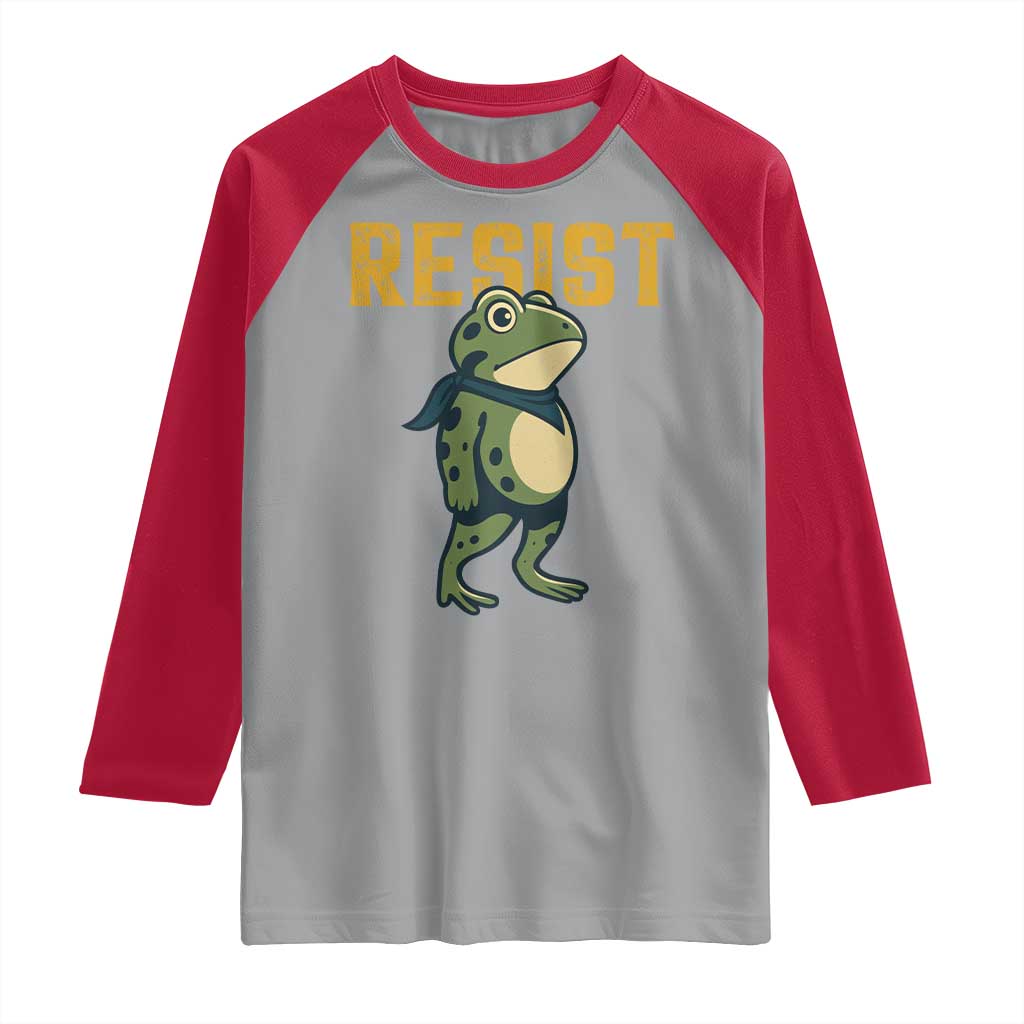 Resist Frog Protest Raglan Shirt Free Portland Political Satire - Wonder Print Shop
