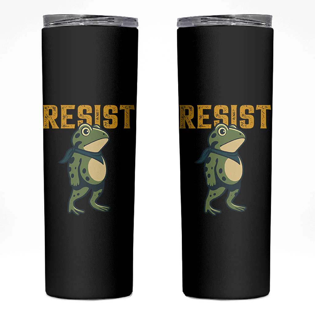 Resist Frog Protest Skinny Tumbler Free Portland Political Satire - Wonder Print Shop